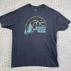 Marmot Charcoal Tee with Mountain Graphic